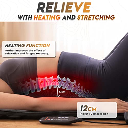 Gemibee Electric Heating Back Stretching Mat Portable Yoga Flex Body Pain Relief Massage Mattress Bed For Neck, Waist & Hips, Muscle Soreness & Tension Relax, Foldable With Handle Home Gym #TOP3