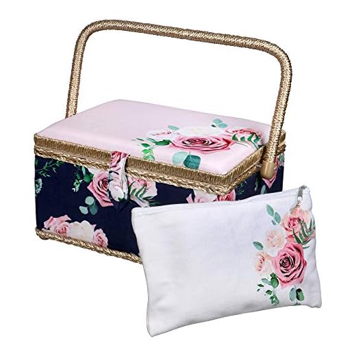 SINGER Large Sewing Basket - Modern Floral Print