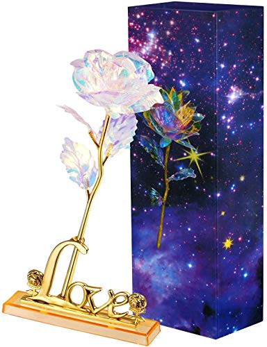VANDA 24k Galaxy Rose Flower,avec Gift Box Love Stand et LED Light Best Gift pour la Saint-Valentin, la fête des mères, Le Jour de Thanksgiving, Noël, Anniversaire Cover