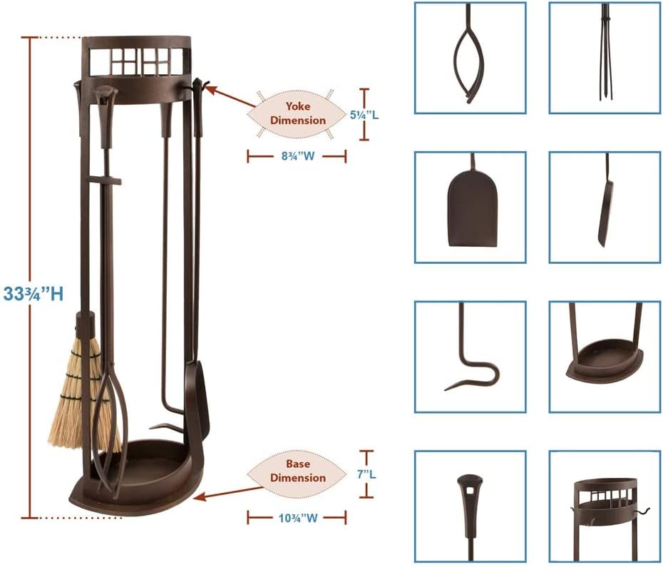 Arts and Crafts Fireplace Set 5-Piece Tool Set
