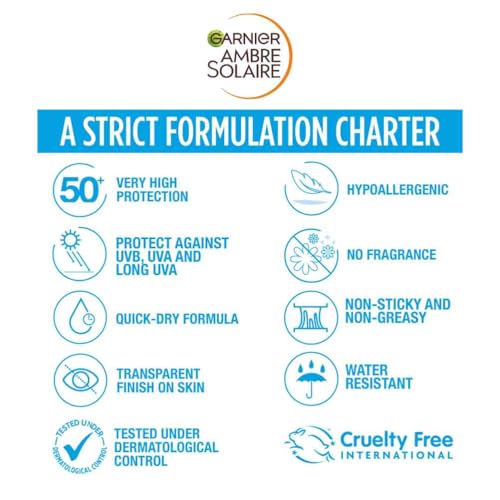 Garnier Ambre Solaire SPF 50+ Sun Protection Serum Face & Body, Non-Sticky, Non-Greasy Fluid Texture, No White Cast, Sensitive Advanced, 125 ml - Image 6