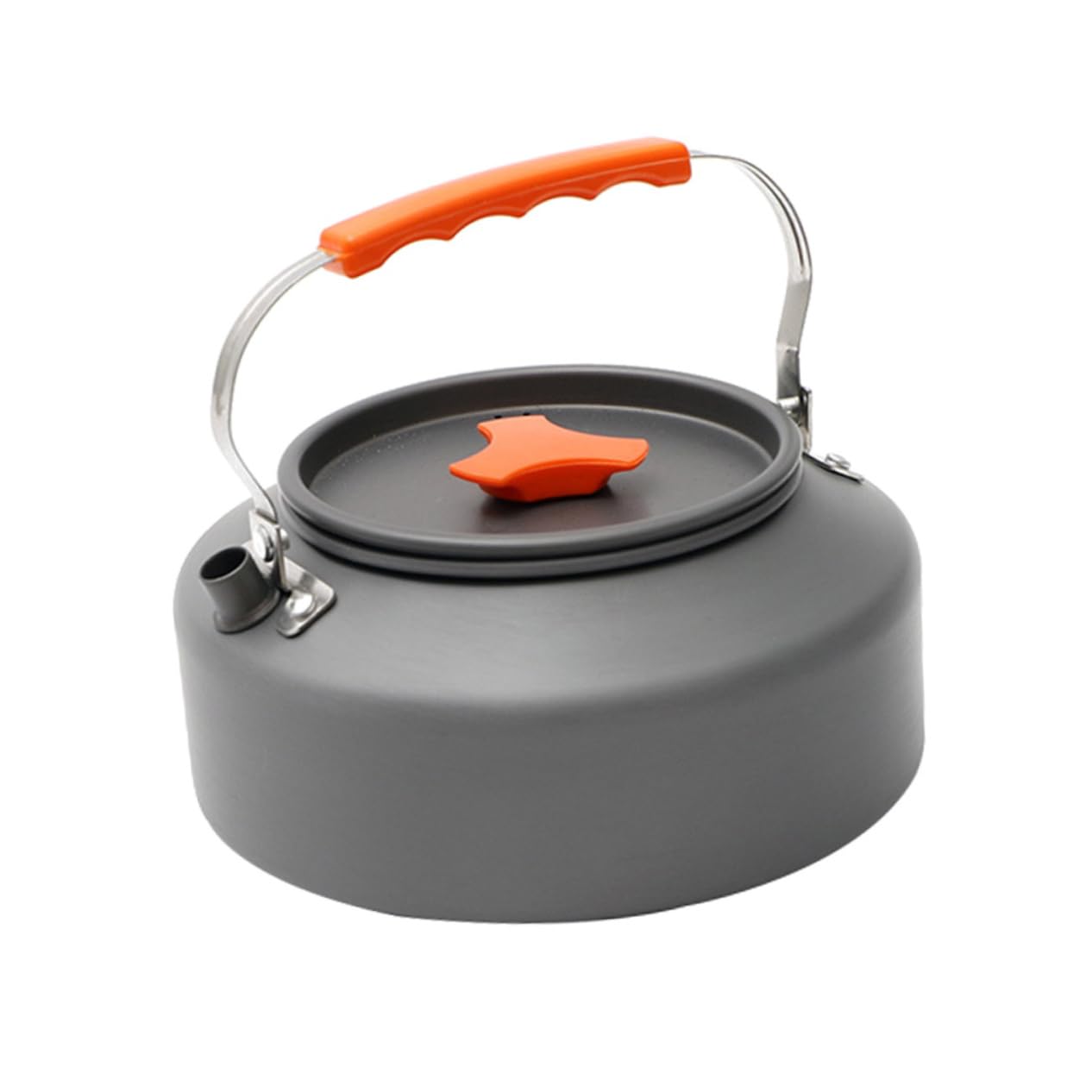 POPETPOP Portable Camping Kettle with Collapsible Handle Lightweight Outdoor Tea Pot for Travel Non Skid Heat Insulated Grip for Boiling Water at