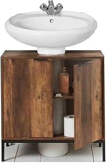 TROMSO Rustic Oak Finish Under Sink Cabinet, Wooden Storage Cabinet, Bathroom Cabinet, Bathroom Storage Cabinet For Your Bathroom Accessories (W60 x D30 x H60)