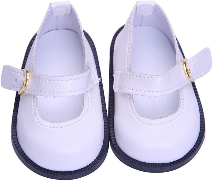 Miniatura 1 de Zapatos de muñeca de 18 '' Zapatos de cuero Accesorios de decoración de muñecas de moda para muñecas americanas de 18 pulgadas (rosa)