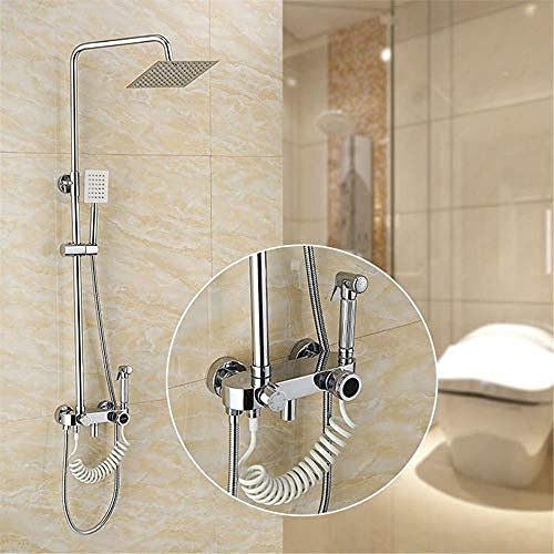 Mitigeur lavabo en laiton chrome brillant avec robinet de douche mural