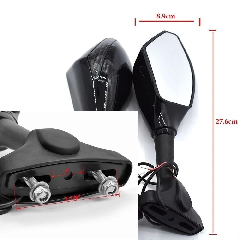 Motocyklowe Lusterka Wsteczne Moto Lusterko końców Pasuje Do Bmw S1000RR K1200S R1200ST K1600 HP2 Sport F800GT F800ST HP4 Uniwersalne Lusterko Wsteczne Motocykla(Snake skin)