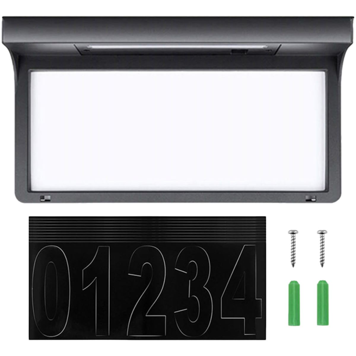 Targa Numero Civico Solare LED 1, 2v 600mah 6 LED Nero