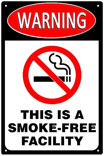 Cartello di avvertimento in alluminio con scritta in lingua inglese No Smoking Sign Funny Warning No Smoking, 20,3 x 30,5