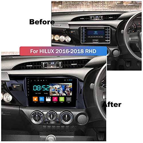 Radio de coche 2 DIN para Toyota Hilux con manos libres Bluetooth y pantalla Android de 9'' 3