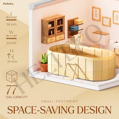 Image of Bathremedy Bath Tub for Adult for Bathroom, Foldable Tub for Home Use with Drainage Hole, Thickened Insulated Ice Bath Tub, Inflatable BathTub for Adults, Ice BathTub for Adults (Big Yellow)