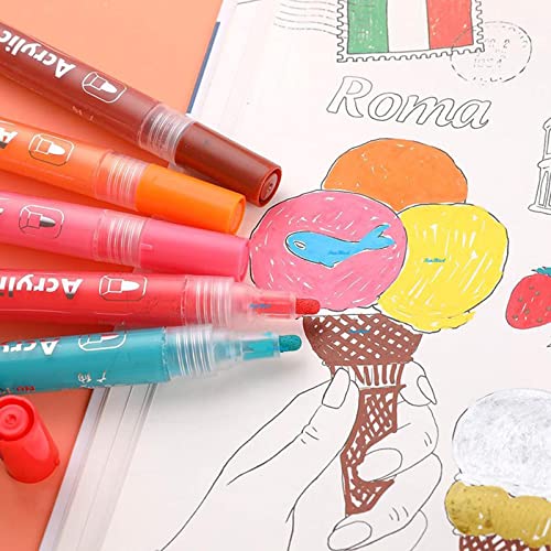 Image of FunBlast Acrylic Marker Colors Set,Set Of 15 Colors Acrylic Bold Point Marker Pens,Water Based Paint Pen For Rock Painting,Canvas,Photo Album,Craft,School Project,Glass,Ceramic,Wood,Metal,Multicolor