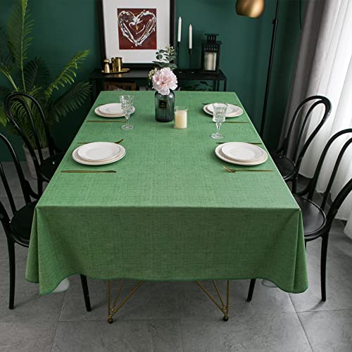 Liberecoo Vinyl Tablecloth With Flannel Backing Waterproof Oil-Proof Plastic Table Cloth Wipeable Pvc Table Cover For Indoor And Outdoor (Grass Green, 60 X 84 Inch (6-8 Seats)) #TOP3