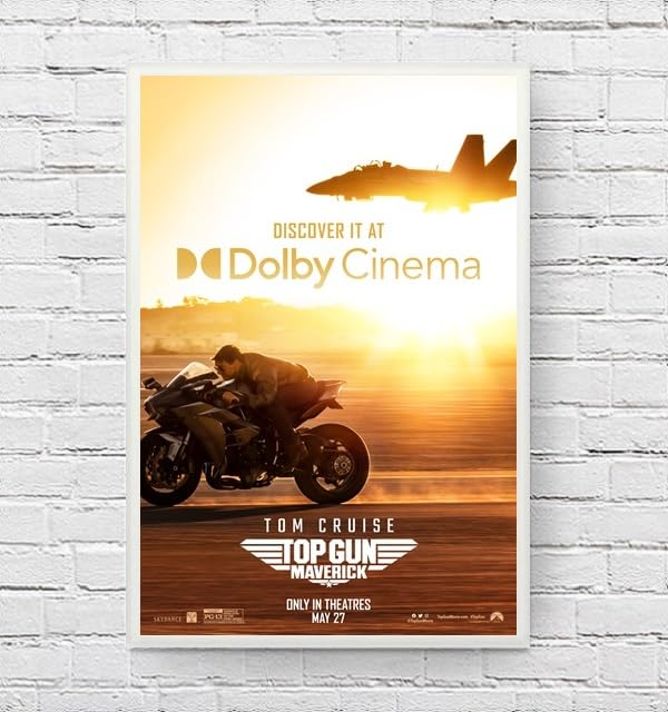 Amazon.co.jp: 【フレーム付-白-】 映画ポスター トップガン