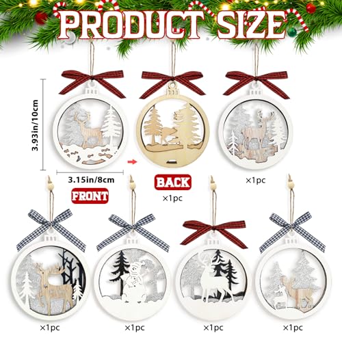 6pcschristmasfarmhouserusticornamentssetforchristmastreedecorationshanging3dglitterreindeerwoodtreeornamentsroundwoodenchristmastreedecorationsgifttags Urban Country Home Decor 6pcs christmas farmhouse rustic ornaments set for christmas tree decorations hanging 3d glitter reindeer wood tree ornaments round wooden christmas tree decorations gift tags urban country home decor