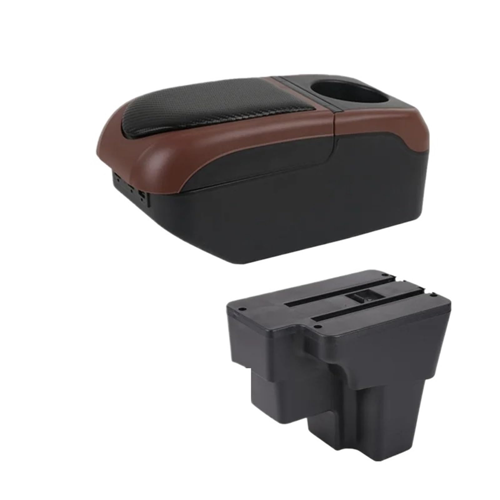 Umdjju S1 Black-Coffee 6Usb For Kia For Rio For Stonic 2015-2024 Armrest Box Retrofit Car Storage Accessories Car Centre Console Armrest Box(S1 Black-Coffee 6Usb)