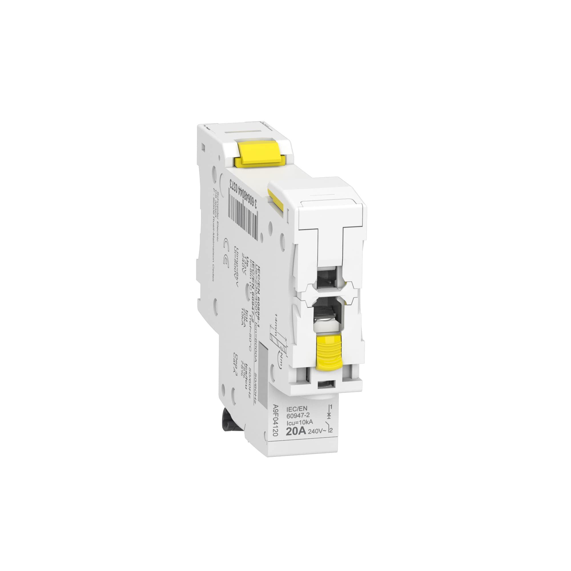 Schneider Electric Leitungsschutzschalter Acti9 iC60N, 1-polig, 20A, C-Charakteristik, Artikelnummer A9F04120, 3 Stück