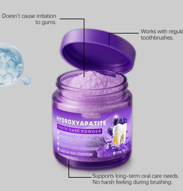 Dormorna Hydroxylapatit Zähne Reparaturpulver, Natürlich Hydroxyapatit Zahnpulver, Zahnreparatur Mineralpuder, Zahnstärkung & Zahnfleischpflege, Frischer Atem (1)