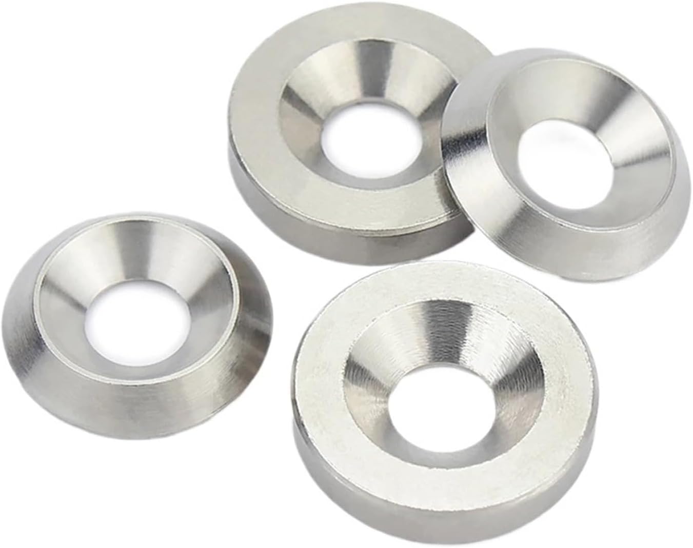 Cup Washer，Metal washers， Countersunk Washer M3 M4 M5 M6 M8 M10 M12 304 Stainless Steel Conical Flat Solid Head Gasket and Convex Conical Washers(Cone M4x13x3.2(5pcs))