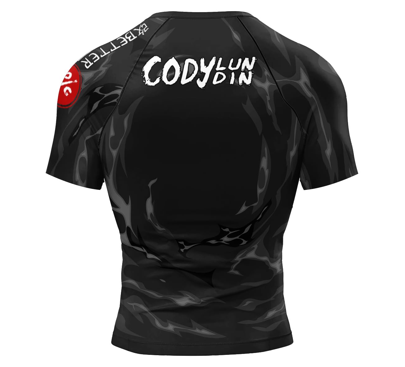 Red Plume Men's Compression Sports Tight Elastic Shirt Training Gym Running Tee Black