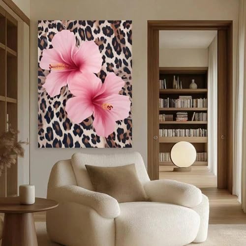 Art mural esthétique léopard pour décoration de chambre vintage moderne