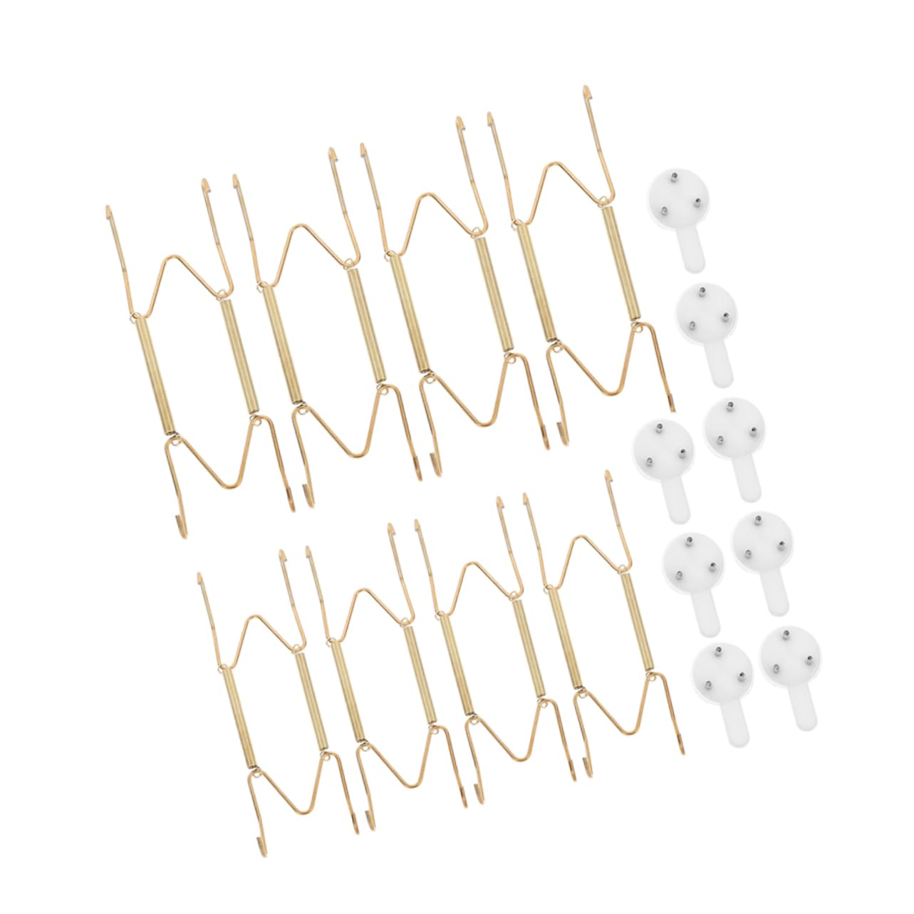 Abaodam 8pcs Metal Invisible Spring Plate Hangers for Wall Display Sturdy Hooks for Decorative Plates Easy Installation Utensil Holders for Use