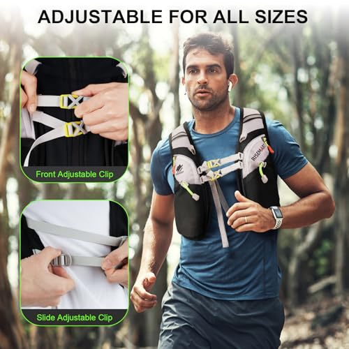 RISEMART Laufweste für Damen und Herren,Trinkrucksack Laufweste, Laufen Verstellbare Brustgurte Ultraleicht Laufrucksack für Marathon, Joggen, Radfahren, Camping, Wandern