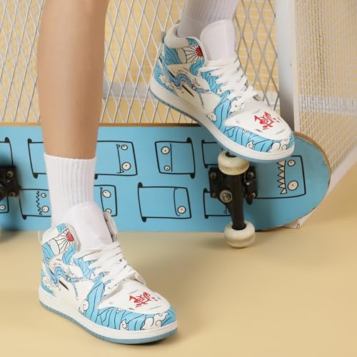Image of Fans Army Demon Slayer Tanjiro Water Dragon Anime Lace-Up Sneakers for Men