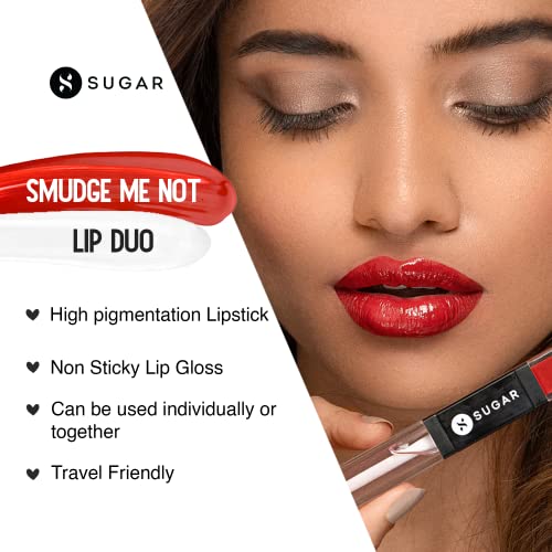 Image of SUGAR Cosmetics - Smudge Me Not - Lip Duo - 29 Scarlet Starlet (Orange Red) - 3.5 ml - 2-in-1 Duo Liquid Lipstick with Matte Finish and Moisturizing Gloss