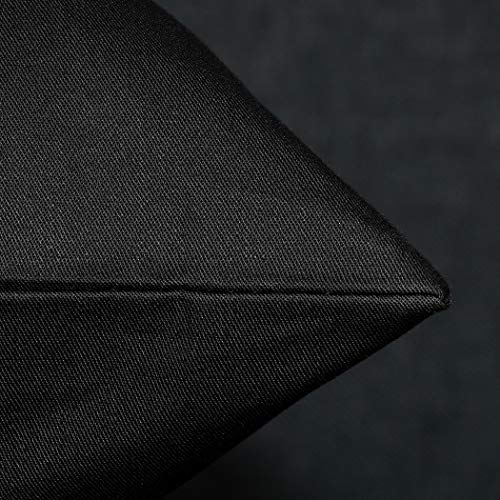 Coddsmz 4 Pack Decorative 100% Cotton Pillow Covers Square Cushion Cover Solid Diy Throw Pillowcase For Home Bed Sofa Car Couch Living Room Bedroom,Black,4 Pack-18" X 18"/45X45Cm #TOP7