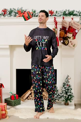 ALISISTER Mens Christmas Pajamas Set Long Sleeve Pjs Shirt and Pants 2 Piece Xmas Sleepwear4
