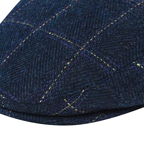 Image of VOBOOM Men's Herringbone Flat Ivy Newsboy Hat Wool Blend Gatsby Cabbie Cap