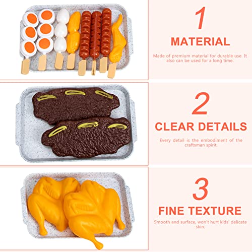 TOYANDONA 2Setsplayset So Tun Als Ob Spieß Mädchen Geschenk Spielzeug Nachahmung Simulierte Grillfähigkeiten Spielküche… – Bild 8