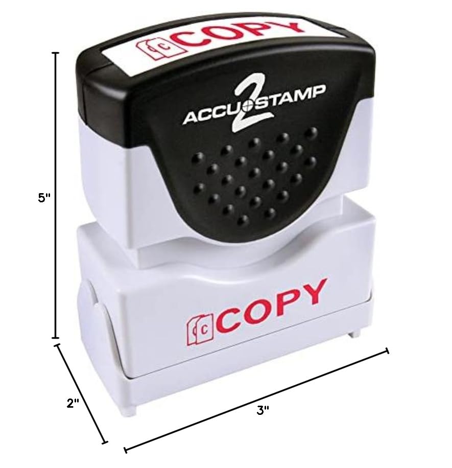 Accu-Stamp2(r) Shutter One-Color Stamp, "Copy", 1 5/8" x 1/2" Impression, Red - Image 5