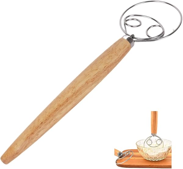 Onperpoe Teigbesen aus Edelstahl mit Holzgriff