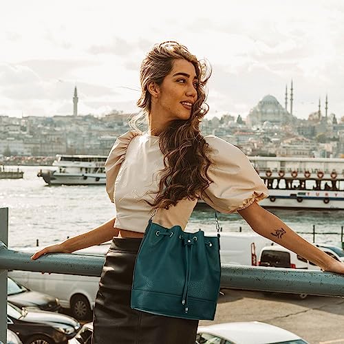 Image of AFKOMST Medium Bucket Bag for Women, Convertible Shoulder Crossbody Tote