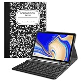 Fintie Keyboard Case for Samsung Galaxy Tab S4 10.5 2018 Model SM-T830/T835/T837, Slim Shell Lightweight Stand Cover with Detachable Wireless Bluetooth Keyboard, Composition Book