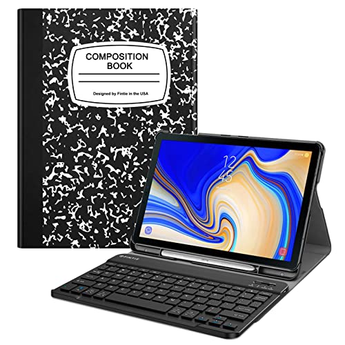 Fintie Keyboard Case for Samsung Galaxy Tab S4 10.5 2018 Model SM-T830/T835/T837, Slim Shell Lightweight Stand Cover with Detachable Wireless Bluetooth Keyboard, Composition Book