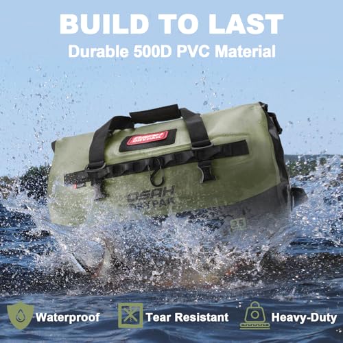 Image of OSAH DRYPAK Waterproof Duffel Bag 25L /40L /60L - Heavy-Duty Motorcycle Tail Bag, Roll-Top Dry Bag for Travel, Camping, Boating, Kayaking, Outdoor Adventure