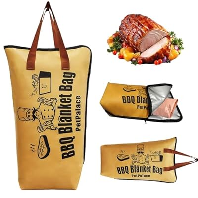 BBQ Blanket for Resting Meat, 21in Insulated Meat Resting Bag, Heavy Duty & Wide Mouth, Reusable Grilling Accessories for Large Brisket/Beef/Steaks/Chicken/Turkey