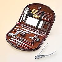 Coopers of Stortford - 18-Piece Beauty Care Kit, Travel Manicure Pedicure Set with Makeup Brushes & Mirror in Luxury Case