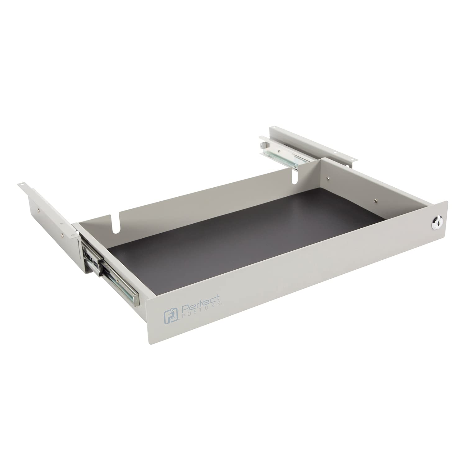 Uprite Ergo Under Desk Slim Drawer - Locking Pull-Out Tray With Organizer, Fits Most Desks (Gray)