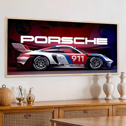 Image of walllane Big 911 Porsche Car Framed Posters Gift Items for Boys Room Wall Decoration Bedroom Living Room Office Studio Decor | Car Poster Frame for Wall Decor Set Of 1Size(13 x 25 inch)