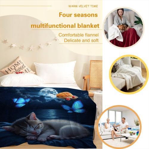 Manta para Sofá 240 x 260 Gatos, Mullida Mantas para Cama 180 de Franela, Cálida Reversible Manta Polar de Microfibra para Cubre Colchas, 260x240 cm D2
