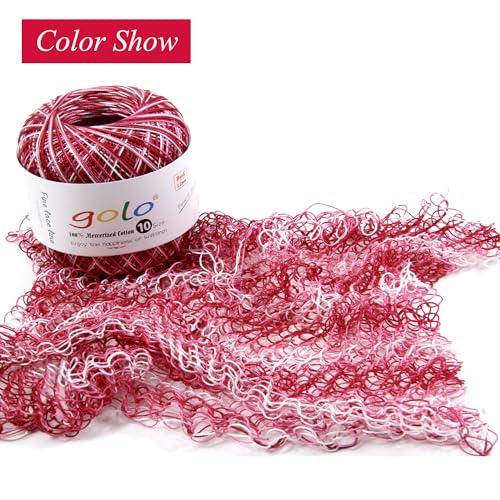 Image of golo Crochet Thread Size10 Yarn for Hand Knitting Lace Thread Milkshake red-D145