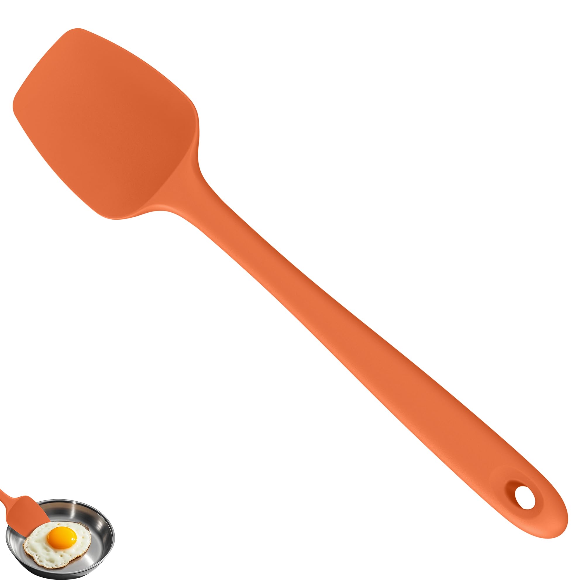U-Taste 36cm Extra Large Silicone Spoon Spatula, 315°C Heat Resistant Food Grade Cooking Spoonula Seameless Flexible Kitchen Utensil for Baking Stirring Scraping Scooping Serving (Orange)