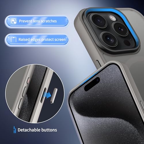 Image of CACOE Magnetic Case for iPhone 15 Pro 6.1 inch, Light Gray