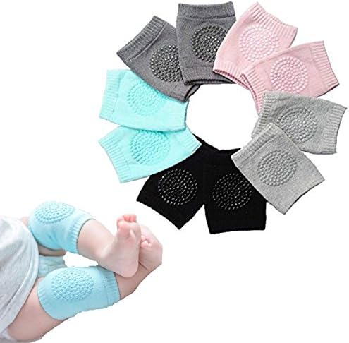 Baby Crawling Anti Slip High Elastic Sponge Knee Pads - 5 Pairs