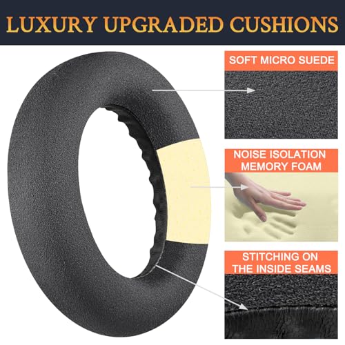 Image of SOULWIT Micro Suede Replacement Earpads for Bose QC Ultra /New QuietComfort Ultra(2nd Gen) Wireless Headphones, Ear Pads Cushions with High-Density Noise Isolation Foam - Black