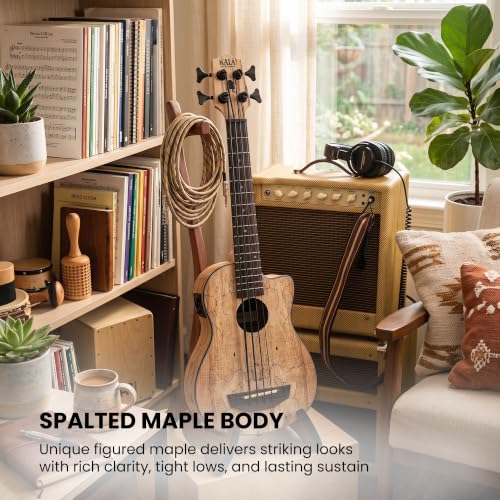 Image of Kala UBASS-SP-MAPL-FS Spalted Maple Fretted Acoustic-Electric U-Bass