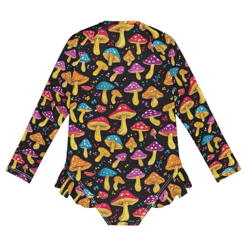 One Piece Girls Swimsuit Long Sleeve Sun Protection Rash Guard Swimwear Beach Bathing Suit Kids2
